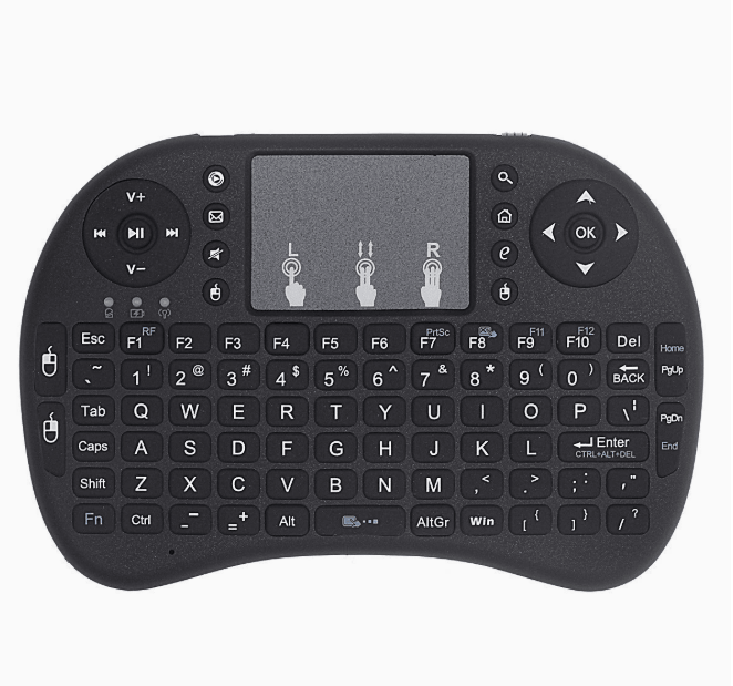 Mini teclado inalámbrico para Smart TV Box, ideal para navegar y controlar entretenimiento en 4K.