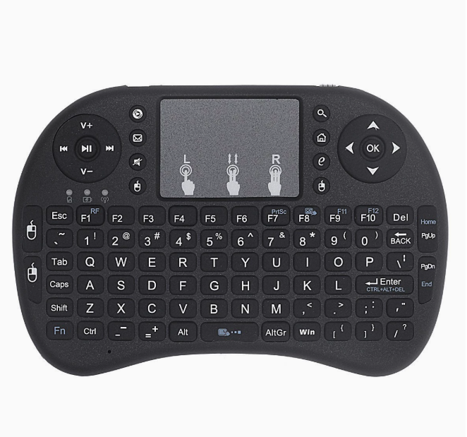 Mini teclado inalámbrico para Smart TV Box, ideal para navegar y controlar entretenimiento en 4K.