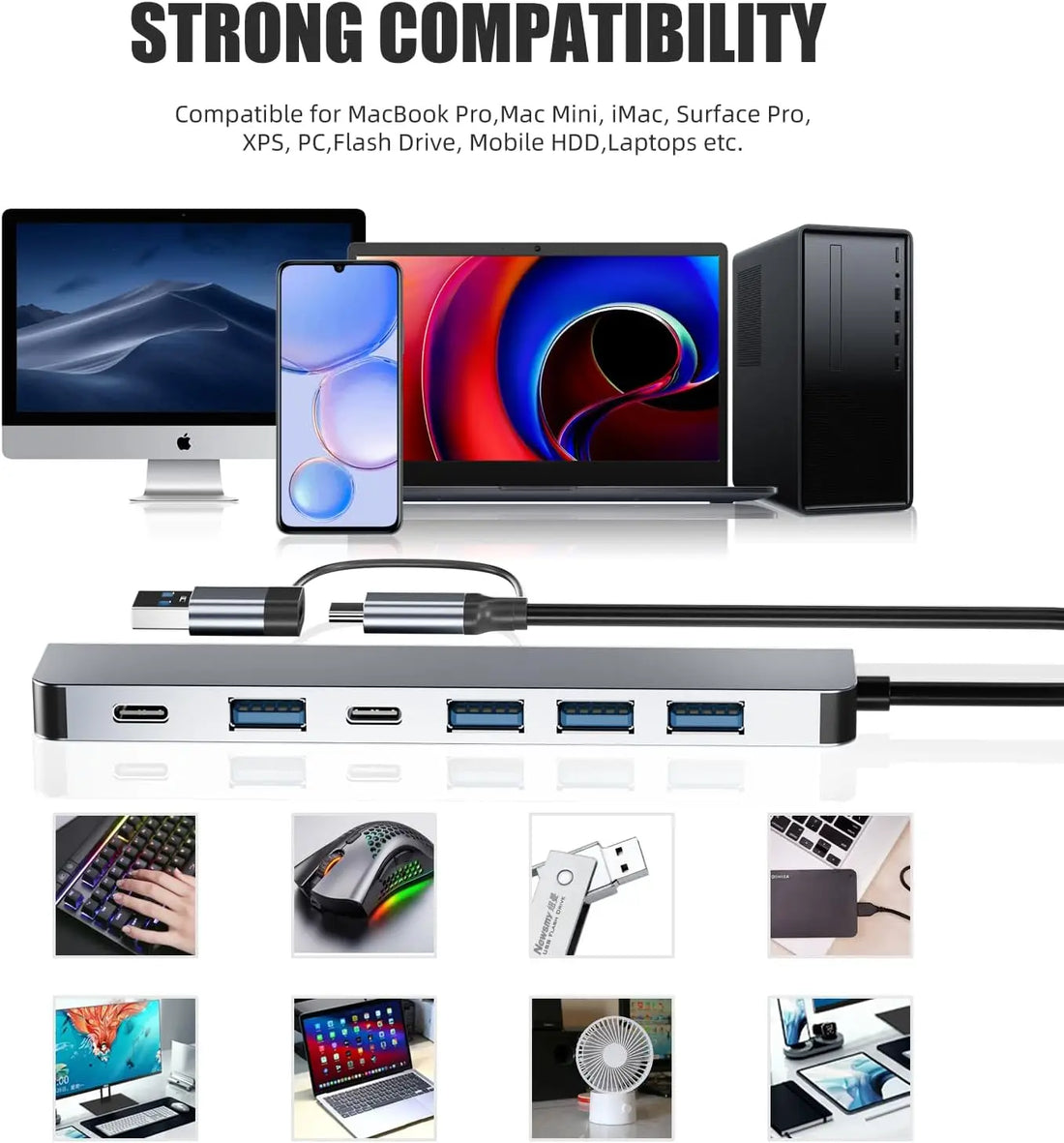 7 Port USB Hub