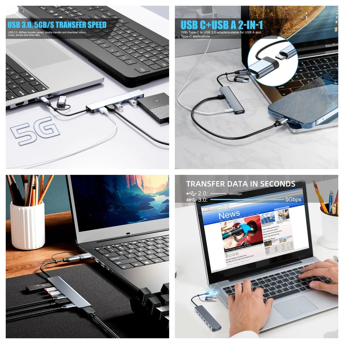 7 Port USB Hub